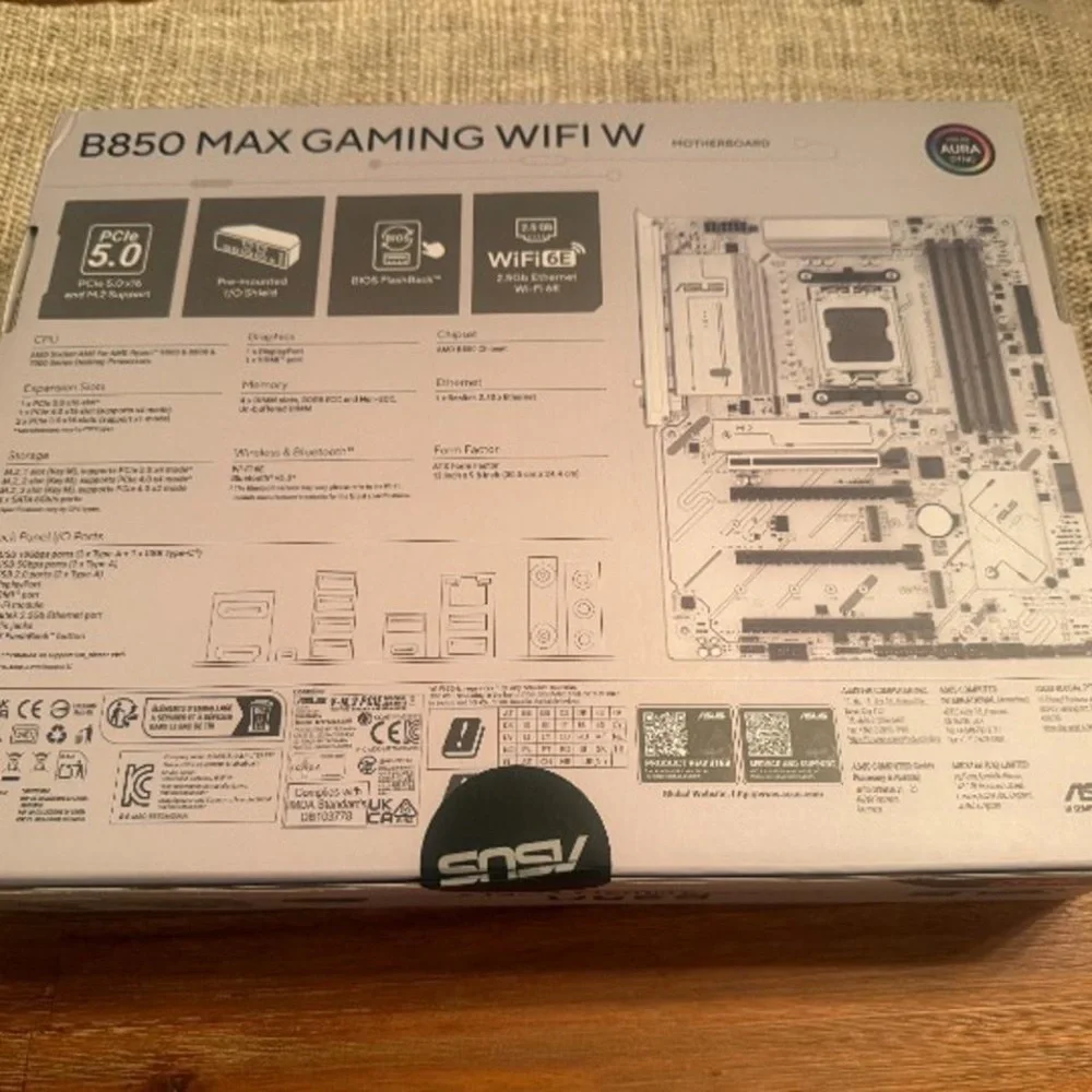 ASUS B850 Max Gaming WiFi W Motherboard - Gray
